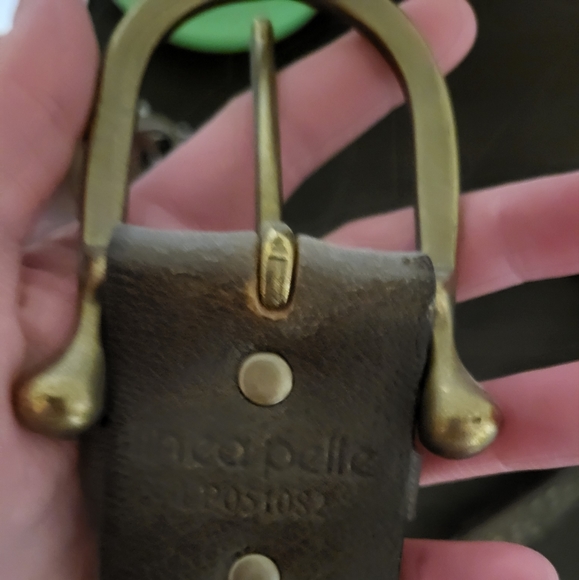 Linea pelle studded leather belt, size large. NWOT. - Picture 2 of 5